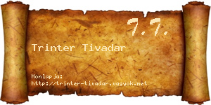 Trinter Tivadar névjegykártya